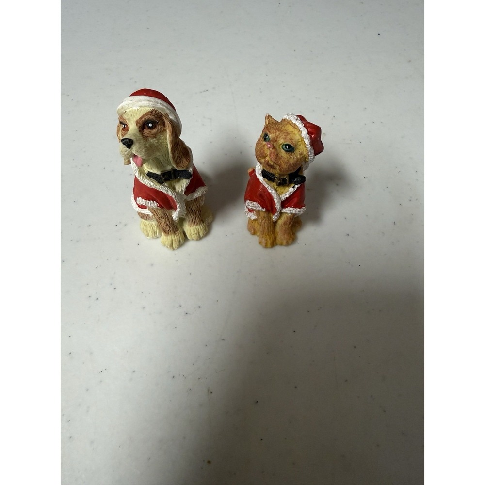 Vintage Humane Society of the United States Christmas Dog/Cat Figurines